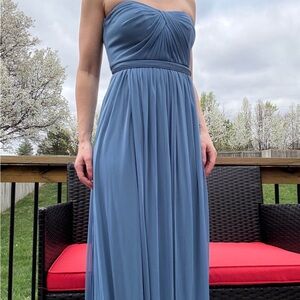 Elegant Blue Strapless Dress